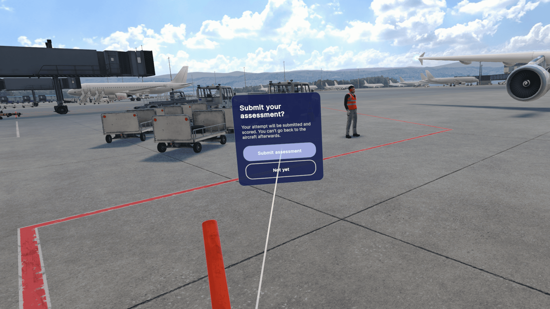 Aircraft Arrival (Assessment) VR training screenshot 5